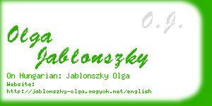 olga jablonszky business card